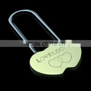 2017 Best Selling Silver Solid Brass Lock , Double Heart Love Padlock for Chirstmas Love Gift thumbnail-1