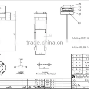 Tact Switch Daier KFC-A06-HY 6*6*H (H=3.4~21) Round Long Foot PCB Tactile Switch thumbnail-3