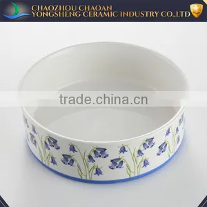 Wholesale Ceramic Pet Product of Dog With Blue Flower Decal thumbnail-2