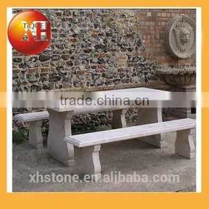 Garden Round Marble Top Dining Table for Park Furniture thumbnail-6