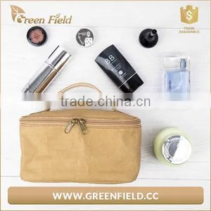 Nice Design Brown Kraft Paper Cosmetic Makeup Bag With Handle thumbnail-3