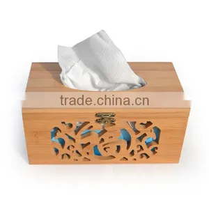 Imported High-Grade Pine Hollow Carved Flowers Napkin Box, Wooden Copper Buckle Chinese Style Tissue Box thumbnail-2