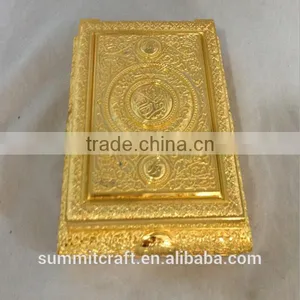 Gold-plated High-grade Metal Quran Box Islamic Wedding Favors thumbnail-1