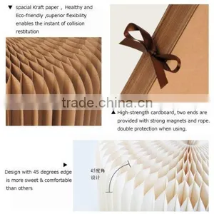 Creative Paper Furniture,Portable Small Stool,Pure Manual Round Stool Folding Stool (cream-colored) thumbnail-6