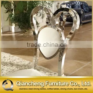 Heart Shape Silver Stainless Steel Legs White Wedding Chair thumbnail-2