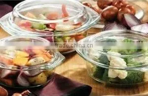 Pyrex Glass Microwave Oven Dish, Round Baking Pan,Crystal Glass Stew Pan With Cover, Cookware thumbnail-1