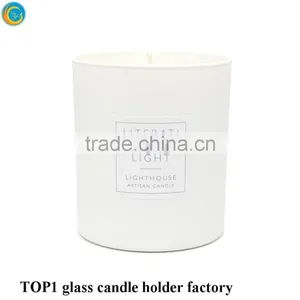 Matte Black White Glass Candle Holder With Wooden Lid thumbnail-6