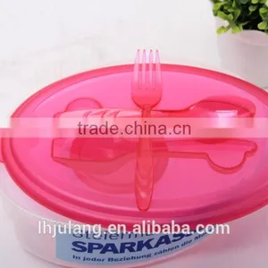 BPA-FREE Plastic Salad Lunch Box Set With Ice Pack Dressing/Food Grade Plastic Lunch Box Set With Fork thumbnail-4
