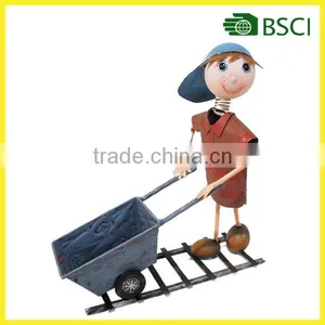 Special Decoration Handcraft Boy Cart Garden Cart thumbnail-1