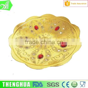 Silver Plastic Charger Plate Decorative Gilded Fruit Tray thumbnail-1