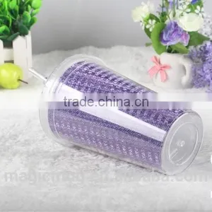 16 oz Double Wall Clear Acrylic Tumblers With Straw thumbnail-6