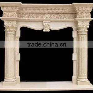 Architectural Antique European Style Elegant Stone Carving Marble Fireplace thumbnail-1