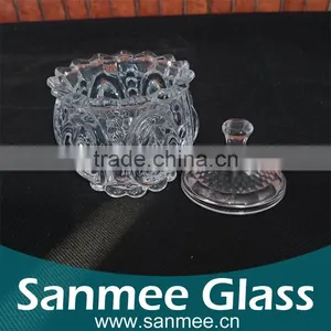 Transparent High Level Candy Bowl Glass Sugar Bowl thumbnail-1