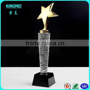 Fashion Multiple Gold Metal Star Crystal Trophy Awards, Crystal Souvenir thumbnail-2