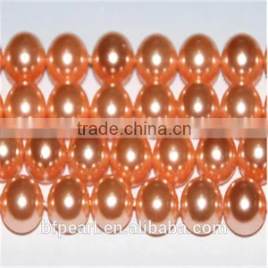 16" 8mm Nectarine Round Loose Shell Pearl Beads Strand Jewelry thumbnail-1