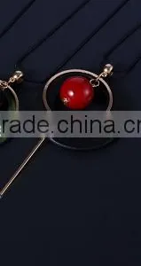 Wood Hoop Metal Hoop Pendant Necklace Geometric Necklace thumbnail-1