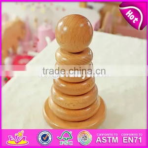 Creative Educational Baby Stacking Ring Toys Wooden Block Stacking Games for Kids W13D120 thumbnail-3