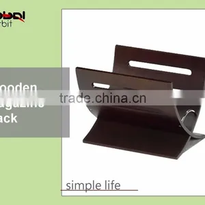 Home Accessory Storage Holder Wooden Newspaper Magazines Rack thumbnail-1