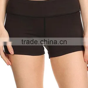 Running Shorts Black Women Wholesale Custom Made Plain Dyed Polyester Spandex Solid Sport Wear Shorts thumbnail-5