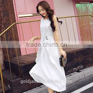 New Fashion Latest Design Lady Sexy Chiffon Maxi Dresses,long Dress With Waist Belt Women thumbnail-2