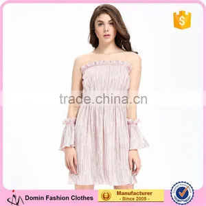 Domin Fashion Bronzing and Press Pleat Fabric Casual Dress thumbnail-1