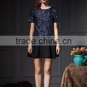 Latest Design Summer Hot Sequin Lady Office t Shirt Low Price thumbnail-1