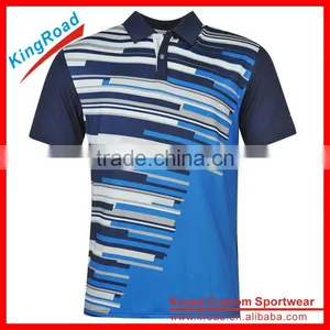 Wholesale Men Polo 100% Polyester T-shirt OEM Digital Sublimation Printing Polo Shirts thumbnail-1