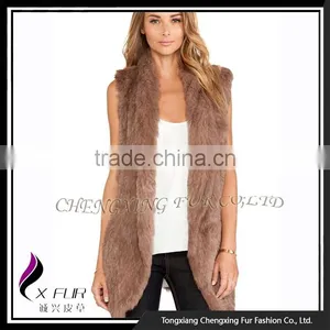 CX-G-B-271C Rex Rabbit Fur Flower Elegant Women Fur Fashion Girl Waistcoat thumbnail-1
