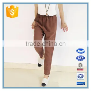 Women Autumn Spring Summer Harem Pants Linen Cotton Casual Slim Trousers thumbnail-1