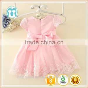 Lace Dress Fabric Summer Princess Children Girls Dress With Pink thumbnail-2