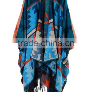 Special Design New Year Ladies Scarf Rhombus Shape Printed National Wind Women Muffle With Tassels thumbnail-6