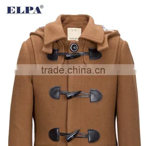 ELPA Tan Wool Long Slim Fit Winter Overcoat With Removable Cap for Boy thumbnail-5