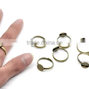 Adjustable Antique Bronze Ring Base Blank Glue-on 18.3mm Ring Setting thumbnail-3