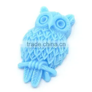 Blue Resin Owl Halloween Ornaments Cameo 31x18mm(1-1/4"x3/4"), Sold per Packet of 20 thumbnail-1
