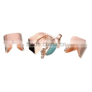 Zinc Based Alloy Hook Clasps Bracelet End Bar With Slider For Leather Bracelet Owl Halloween Rose Gold Skyblue thumbnail-1