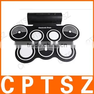 2016 Christmas Gift Musical Instruments Flexible Hand Roll Mini Usb Silicon Foldable Electronic Drum Kit With Speaker thumbnail-1