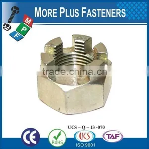 Made in Taiwan Brass Plated Stainless Steel Black Phosphate Half Castle Nut thumbnail-1