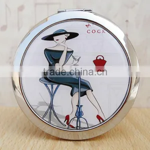 Women Lady Portable Foldable Pocket Metal Makeup Compact Pocket Makeup Magnifying Mirror thumbnail-1