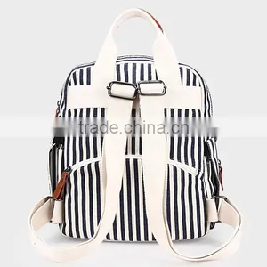 Double Shoulder Customer Print Canvas Back Pack for Women thumbnail-4