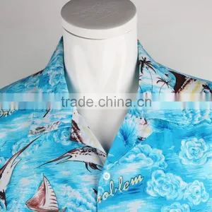 Skyblue Wholesale Cotton Men Aloha Shirt Hawaiian Shirts thumbnail-4