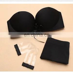 Women Bra Fashion 3/4 Cup Brassiere Wire Free Strapless Push Up Bra Sexy Bra for Wedding Transparent Straps Party Bra thumbnail-3