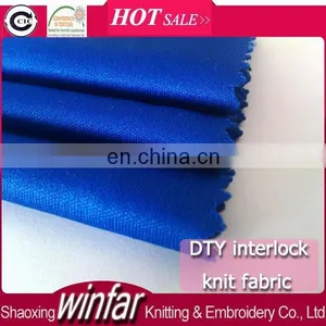 Winfar Textile Knitting Manufacture Dyed 100 Polyester Interlock Jersey Fabric thumbnail-1