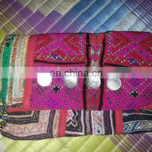 BANJARA KUTCHI EMBROIDERY ETHNIC PATCHWORK VINTAGE HANDMADE ATS MIRROR TRIBAL RARE BAG thumbnail-1