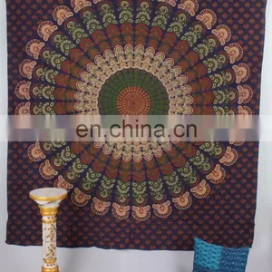 Indian Queen Size Mandala Tapestry, Wall Hanging, Hippie Bohemian Gypsy Bed Cover, Wall Hanging, Bed Sheet Beach Throw Textile thumbnail-1