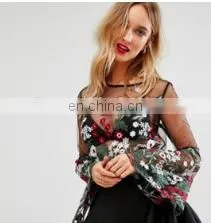 2017 Popular Fashion Embroidery Flower Dress Making Lace Fabric HX-014 thumbnail-4