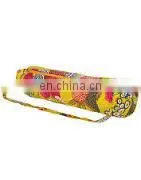 New Kantha Quilt Yoga Mat Bags Wholesale Lot With Zipper India Indian Handmade Designer Fruit Print With Kantha Yellow Yoga Bag thumbnail-5