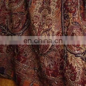 Wool Jacquard Shawls With Beadwork thumbnail-1