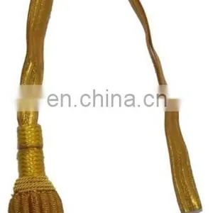 Leather Strap Sword Knot Portepee | Golden Sword Knots | German Sword Knot | Portepee Sword Knot | Uniform Accoutrements thumbnail-6