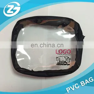 Stand up CMYK UV Printing Cheap Promotion Clear Transparent Zipper Plastic Cosmetic Packaging PVC Bag thumbnail-4