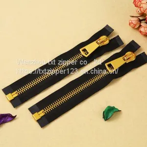 #3 #4 #5 #8 #10 Metal Brass Zipper With Swiss Teeth Open End thumbnail-1